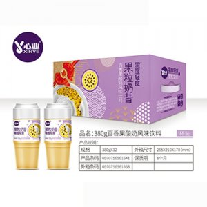 零度輕食果粒奶昔百香果酸奶風(fēng)味飲料380g×12