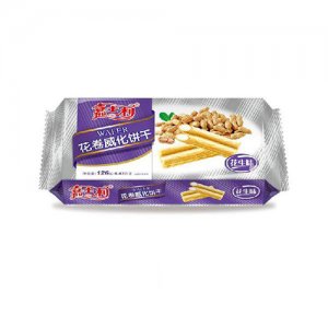 嘉士利花生味花卷威化餅干126g