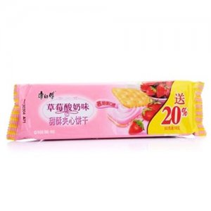 康師傅草莓酸奶味甜酥夾心餅干16g