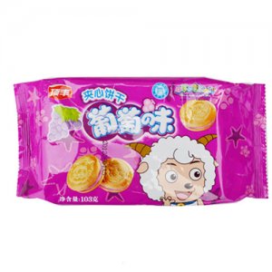 頂豐喜洋洋葡萄味夾心餅干103g