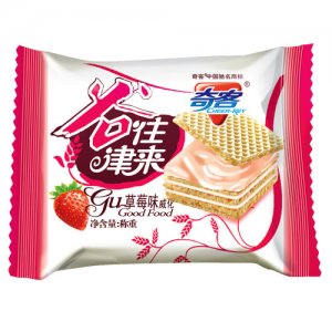 奇客草莓味威化餅干