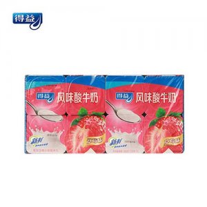 得益八連杯風(fēng)味酸牛奶草莓味盒裝