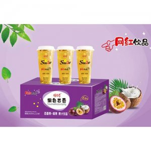 搖四季百香果+椰果果汁飲品600mlX15