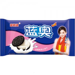 藍精靈藍奧草莓味夾心餅干