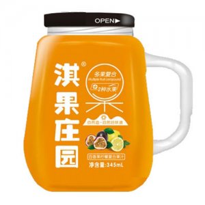 淇果莊園百香果檸檬復(fù)合果汁345ml