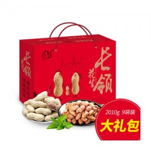 長(zhǎng)領(lǐng)禮盒裝烘炒貨帶殼堅(jiān)果9小袋裝2010g
