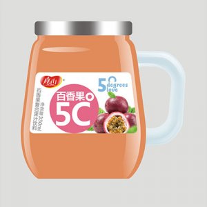 真心百香果5℃果汁帶把瓶330ml