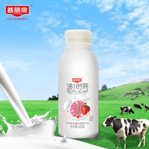 益膳房遞一時間草莓果粒發(fā)酵酸牛奶