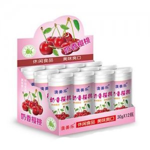 澳美樂奶香櫻桃糖果瓶裝