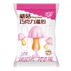 乖寶蘑菇巧克力灌心草莓味20g