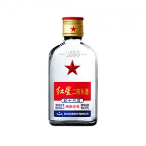 北京紅星二鍋頭56度白扁小二100ml