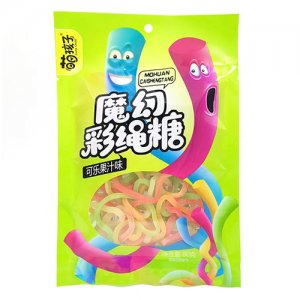 萌孩子魔幻彩繩糖可樂(lè)果汁味80g