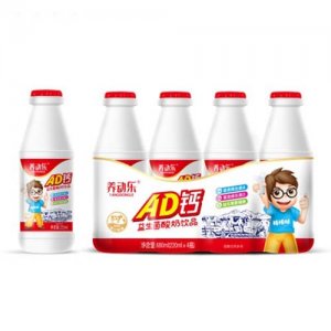 養(yǎng)動(dòng)樂(lè)AD鈣益生菌酸奶飲品220mlX4瓶X6排