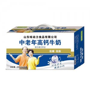 味動(dòng)力中老年高鈣牛奶250mlx20盒