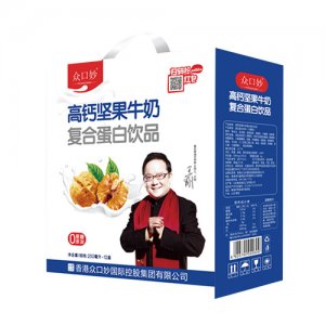 眾口妙高鈣堅(jiān)果牛奶250mlx12盒