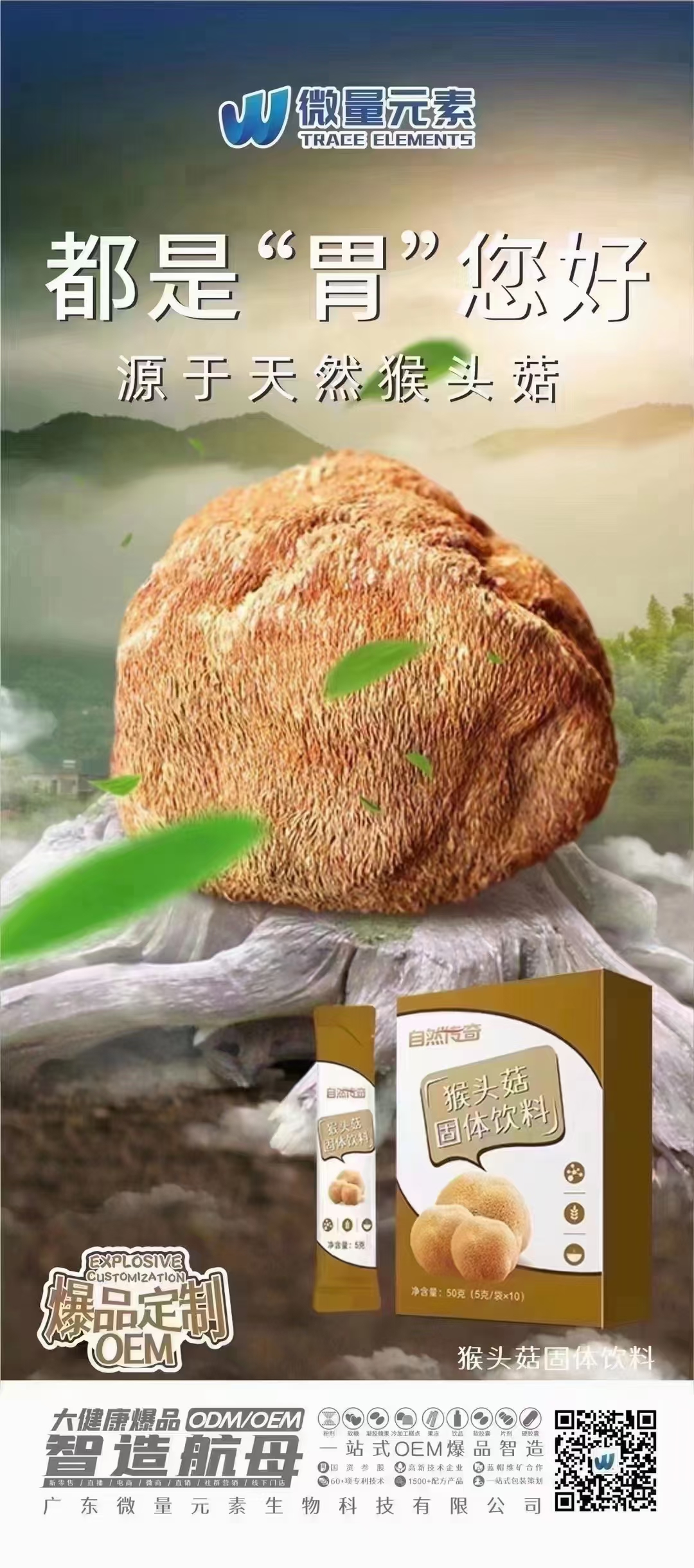 自然傳奇猴頭菇固體飲料代加工-合作形式多樣-免費(fèi)全程策劃