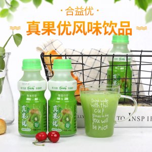 合益優(yōu)真果優(yōu)獼猴桃風(fēng)味果汁飲料340mlx12瓶貼牌定制代加工