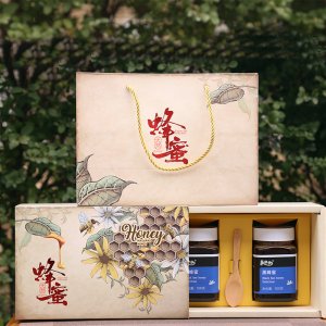 農(nóng)家土蜂蜜木頭禮盒結(jié)晶黑蜂蜜OEM/ODM代加工
