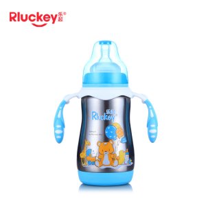 寬口徑雙層304不銹鋼保溫奶瓶貼牌定制代加工