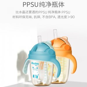樂起廣口徑PPSU防噴吸管水杯OEM/ODM