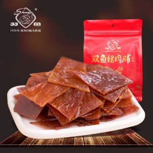 味雙魚牌經(jīng)典大袋豬肉脯干自然片308gOEM/ODM代加工