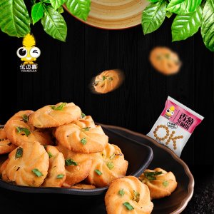優(yōu)邁嘉香蔥芝麻餅干網(wǎng)紅休閑零食飽腹代餐餅干OEM代加工