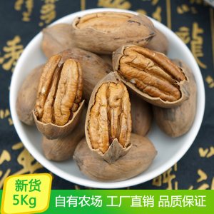 碧根果 長(zhǎng)壽果山核桃整箱帶殼孕婦零食堅(jiān)果炒貨原料散裝大果5Kg可OEM/ODM代工