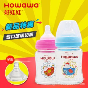 好娃娃嬰兒奶瓶防摔防脹氣 寬口徑自動玻璃寶寶奶瓶OEM/ODM定制代加工