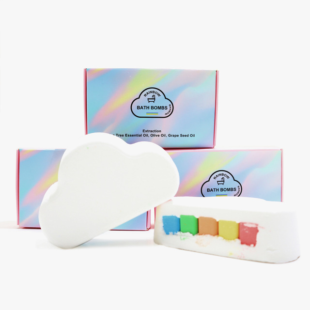 彩虹云朵浴鹽球貼牌OEM/ODM