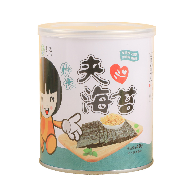 海苔夾心脆片大片罐裝即食兒童寶寶網(wǎng)紅海味零食貼牌OEM/ODM
