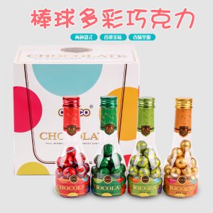 小香檳瓶多彩脆皮巧克力豆糖果加工貼牌OEM/ODM