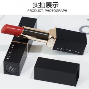 HLLR霧面滋潤(rùn)黑身金管口紅貼牌定制代加工
