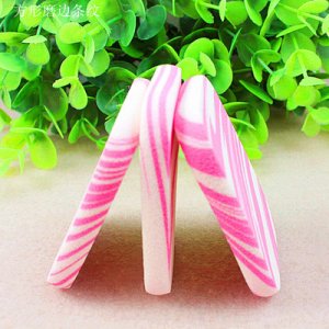 方形多色條紋磨邊SBR粉撲貼牌定制代加工