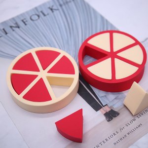 切抹茶色小三角對(duì)粉撲貼牌定制代加工