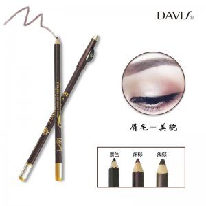 帶卷筆刀雙頭木質(zhì)眉筆貼牌定制代加工