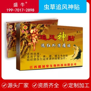 蟲草追風(fēng)神貼 頸肩腰腿痛不適黑膏藥貼劑OEM代加工