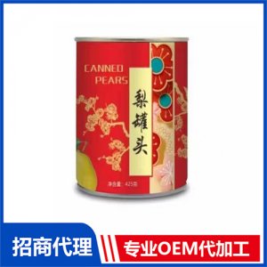 升升園梨罐頭425克罐裝水果罐頭OEM貼牌 罐頭代工源頭廠家