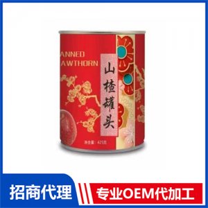 升升園山楂罐頭425克罐裝水果罐頭OEM貼牌 罐頭代工源頭廠家