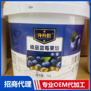升升園精品藍(lán)莓果餡果醬5kg 桶裝果醬OEM代工 罐頭果醬貼牌定制廠家