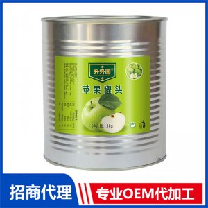 升升園蘋(píng)果罐頭3kg水果罐頭OEM貼牌代工 果蔬罐頭定制源頭廠家