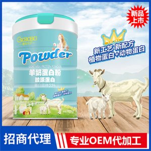 橙色貝貝膠原蛋白羊奶蛋白粉900克聽(tīng)裝 動(dòng)植物蛋白固體飲料oem代加工