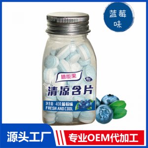 清涼含片40克藍(lán)莓味貼牌代工OEM定制