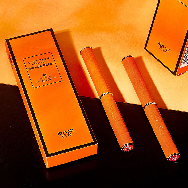 BAXI巴茜摯愛小細(xì)管緞光口紅 小羊皮愛馬詩細(xì)管口紅啞光不易掉色OEM代加工