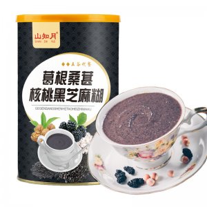 山知月核桃桑葚葛根黑芝麻糊黑之養(yǎng)黑豆代餐粉500g罐oem代加工