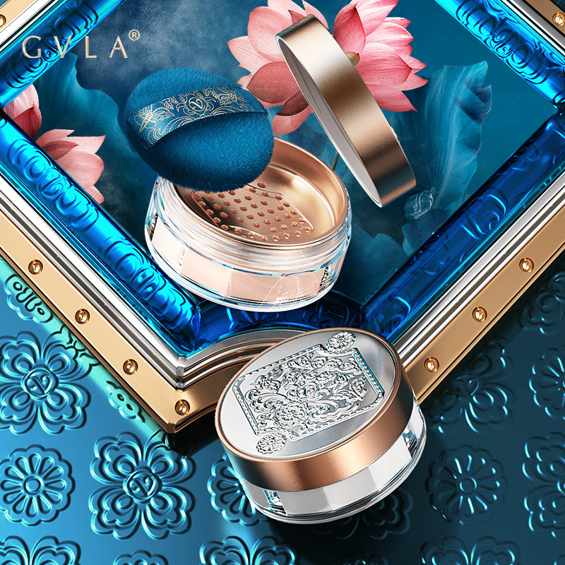 中國(guó)風(fēng)歌維拉霧面輕薄服帖定妝散粉雕刻修飾清爽控油遮瑕空氣蜜粉OEM代加工