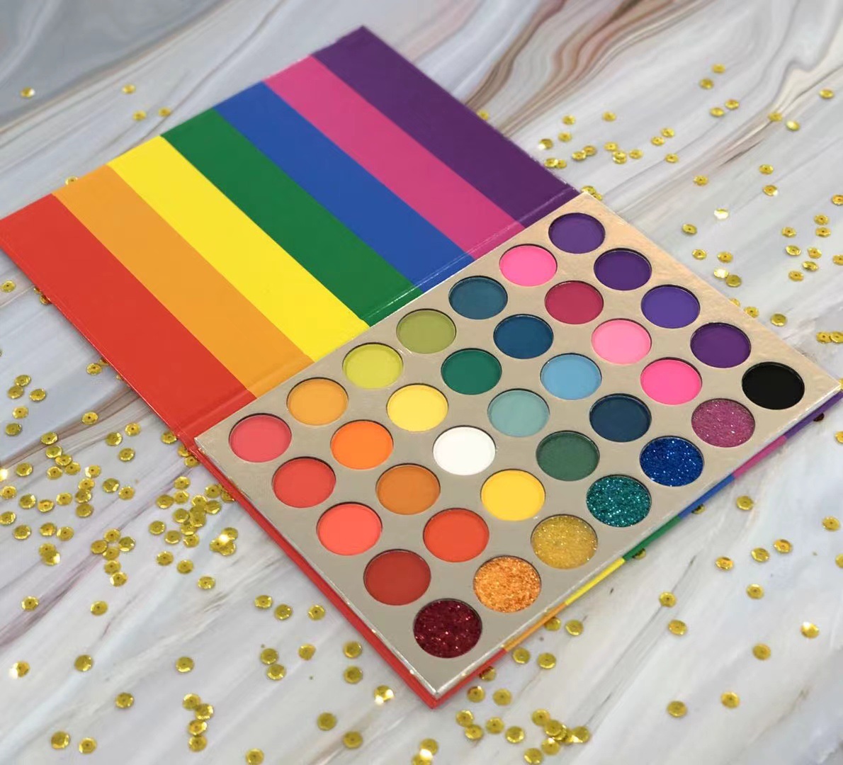 彩妝盤35色彩虹眼影盤OEM代加工