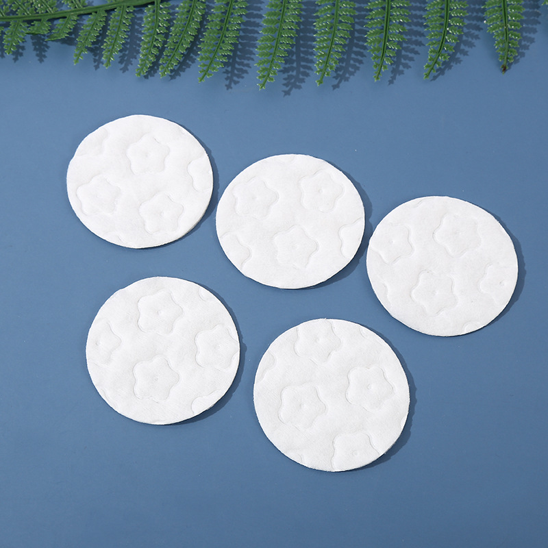 加厚圓形全棉壓花化妝卸妝花夾棉片干濕兩用厚款OEM代加工