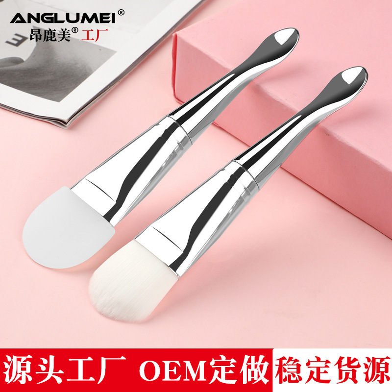 硅膠面膜刷帶勺雙頭軟毛美容美妝工具OEM代工廠