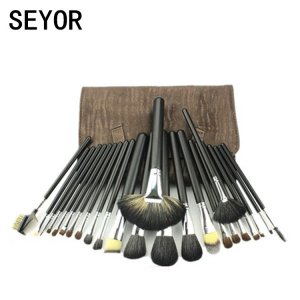 24支棕色包化妝套刷動物毛化妝刷OEM代加工