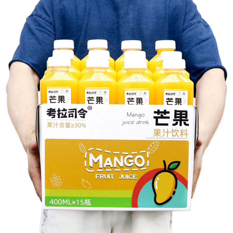 芒果味果汁飲料400mlx6瓶整箱網(wǎng)紅飲品批特價(jià)新日期OEM代加工